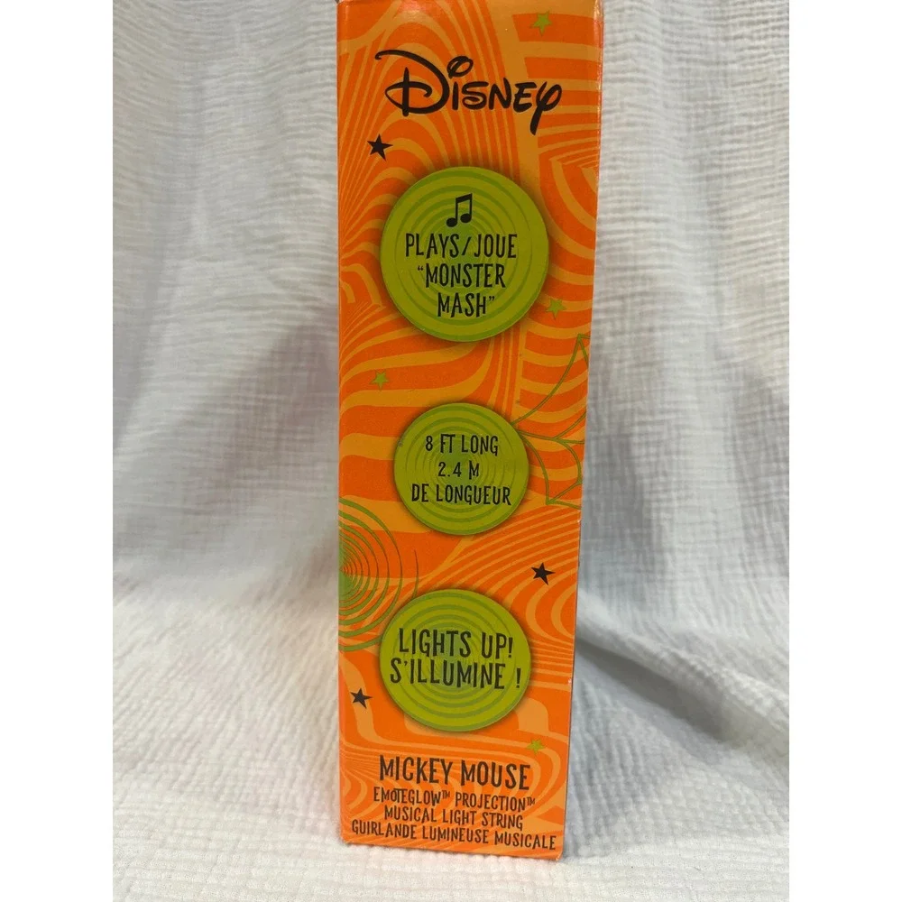 Disney Mickey Mouse Halloween Emoteglow Projection Musical Light String 8ft Set